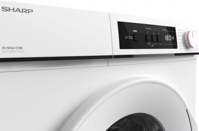 Lave linge frontal 6kG SHARP ESNFA6121WC