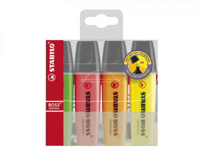 Surligneur STABILO boss tracé 2/5mm pointe biseautée