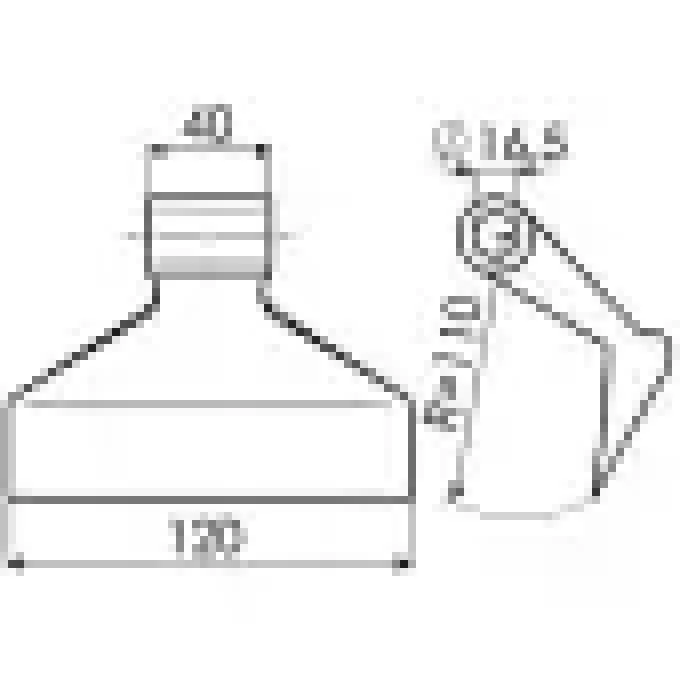 MARTEAU DE BROYEUR 40-120 MM RAYON 110 MM TROU 16,5 MM