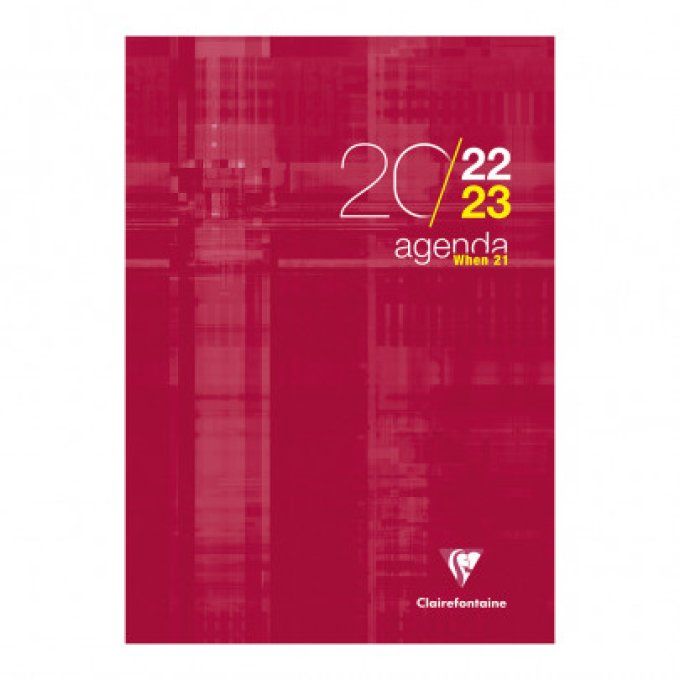 Agenda scolaire A4 CLAIREFONTAINE When 21 2022-2023 rouge framboise