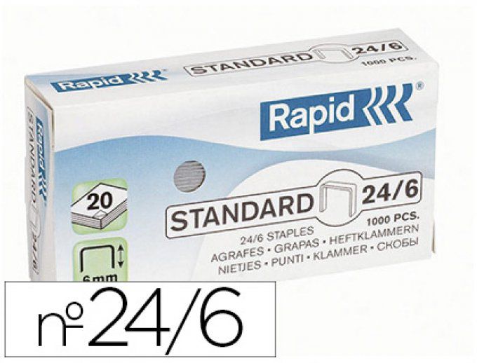 RAPID Agrafes 24/6 boîte 1000 unités.