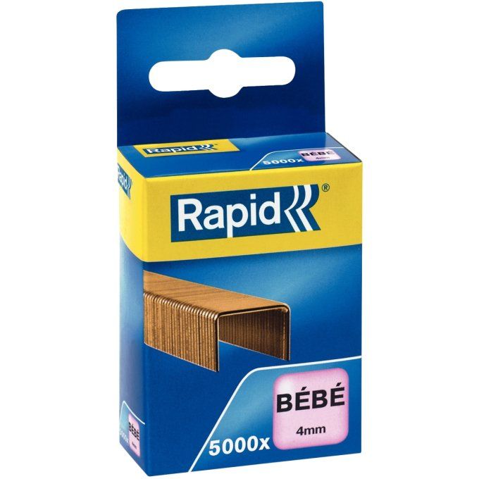 Boîte de 5 000 agrafes Rapid bébé 8/4 cuivrée
