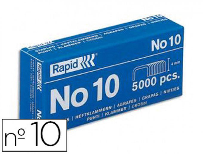 RAPID Agrafe  nº10 boîte 5000 unités.  10/4