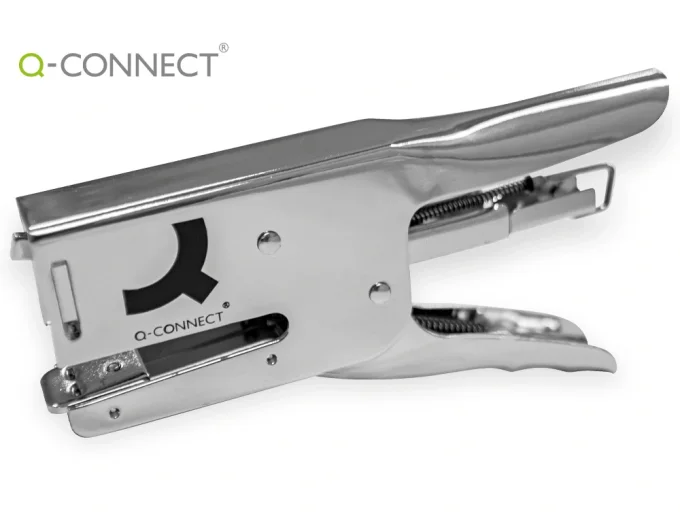 Pince à agrafer q-connect métallique 22x90x174mm 40f agrafes 24/6 et 26/6 coloris chromé.