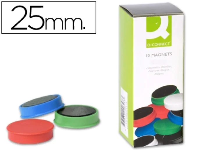 Aimant q-connect diamètre 25mm affichage signalisation toutes surfaces métalliques coloris assortis