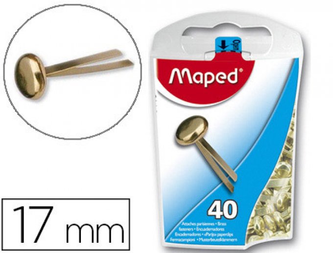MAPED Attache parisienne maped acier laitonné 17mm boîte distributrice 40 unités.