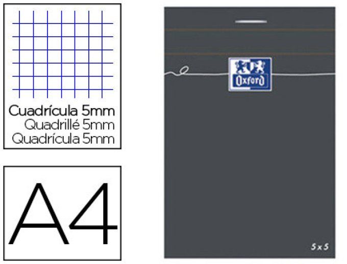 Bloc bureau OXFORD  a4 papier vélin surfin agrafé en tête couverture enveloppante 210x297mm 80f 80g