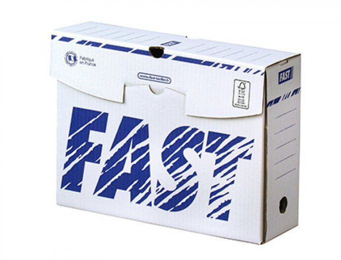 Boîte archives HAMELIN carton ondulé blanc document rigide 250x330mm dos 100mm livré plat sous film