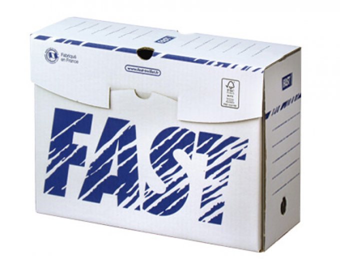 Boîte archives hamelin carton ondulé blanc document rigide 250x330mm dos 150mm