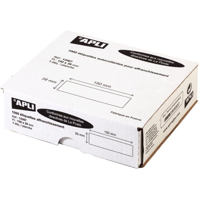 Boîte de 1 000 étiquettes d'affranchissement 150x39 mm AGIPA 