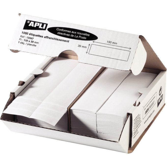 Boîte de 1 000 étiquettes d'affranchissement 150x39 mm AGIPA 