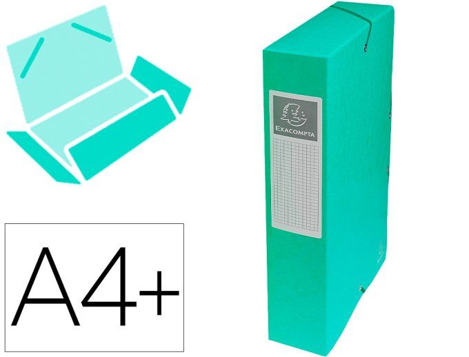 Boîte classement exacompta cartobox carte lustrée 7/10e a4+ 25x33cm dos 6cm coloris vert.