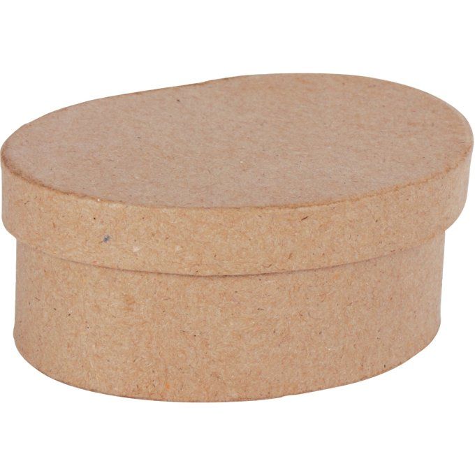 Lot de 10 boîtes en carton brun forme ovale