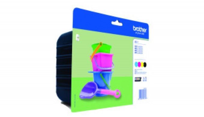 BROTHER Pack 4 cartouches Encre LC221 Noir, Cyan, Magenta, Jaune.