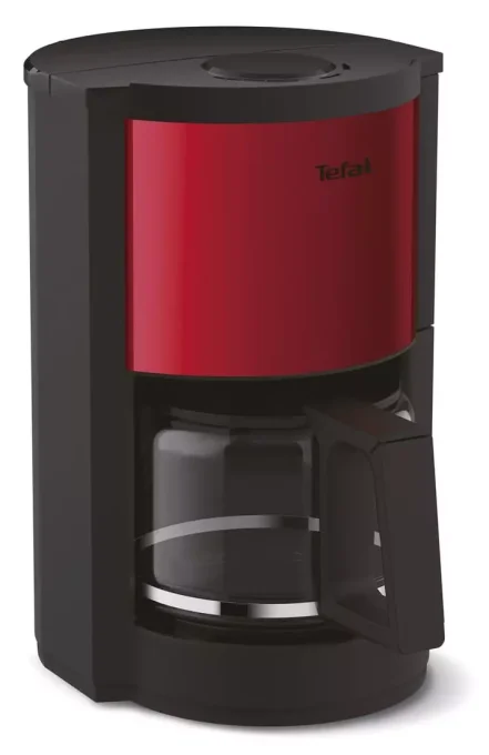 Cafetière à filtre TEFAL 15tasses 1,25l.noir/inox rouge.  CM310511