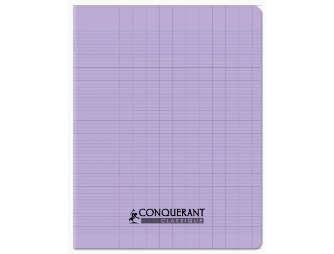  Cahier CONQUERANT Polypropylène Format A5+ 170x220 Grands carreaux 96 Pages