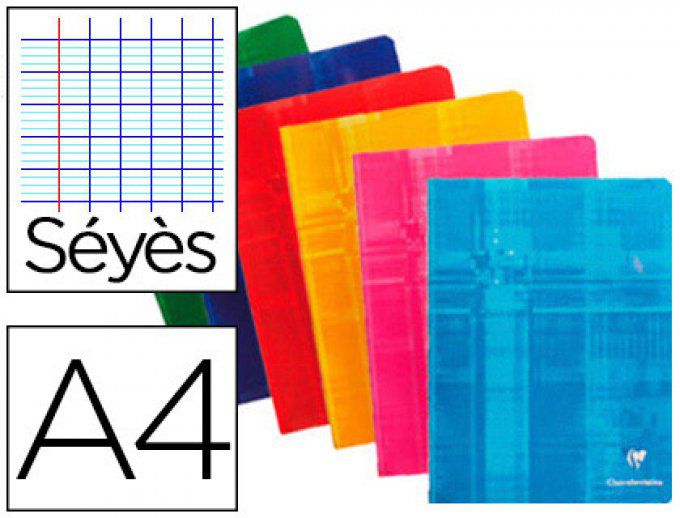 Cahier piqué CLAIREFONTAINE papier vélin velouté couverture pelliculée A4 21x29,7cm 96 pages