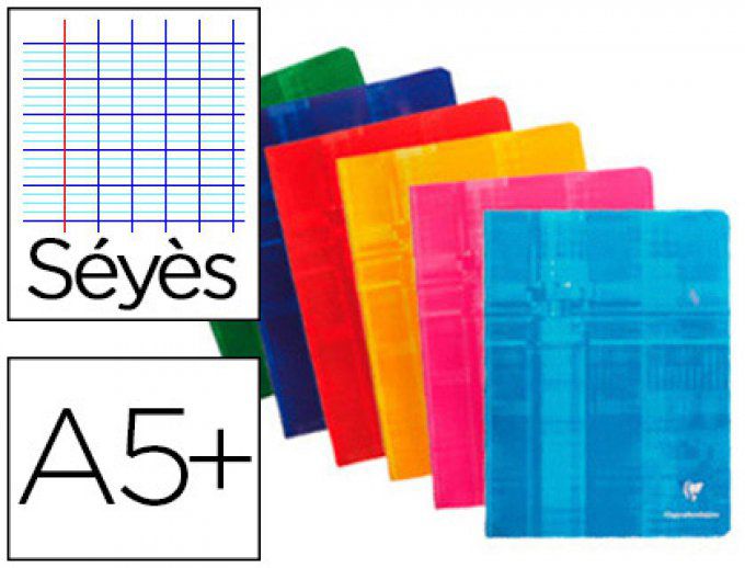 Cahier piqué CLAIREFONTAINE couverture pelliculée papier vélin velouté A5+  96 pages 90g séyè