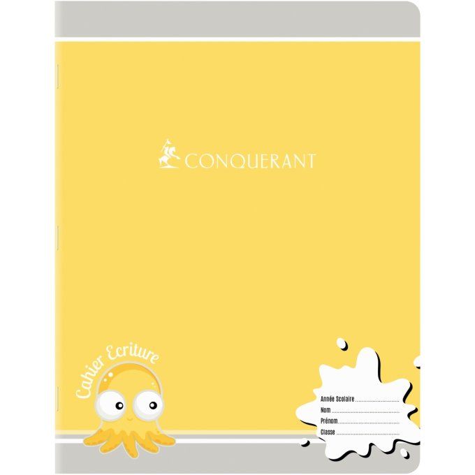 Cahier d'apprentissage piqûre 32 pages, format 17x22 cm, réglure maternelle double ligne 3 mm 