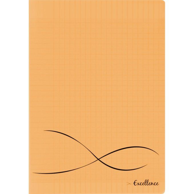 Piqûre 96 pages EXCELLENCE, format A4, seyès, couverture polypropylène orange