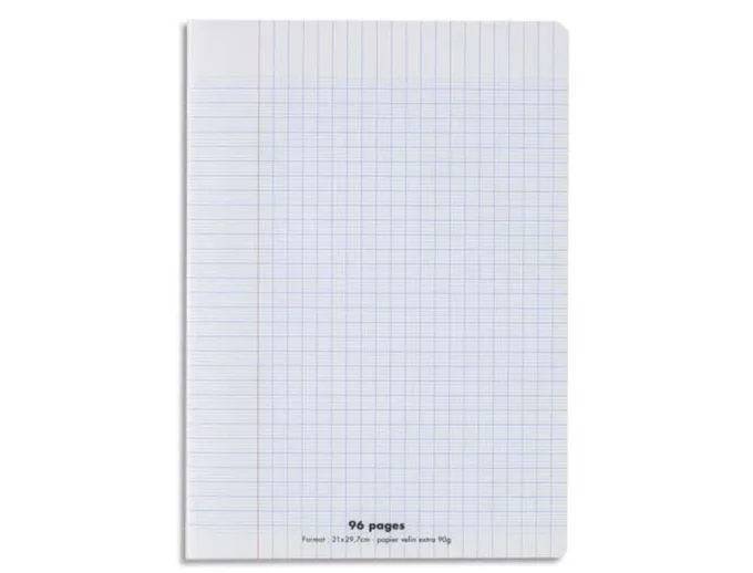  Cahier CONQUERANT Polypropylène Format A5+ 170x220 Grands carreaux 96 Pages