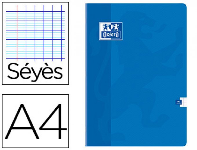 Cahier piqué OXFORD couverture pelliculée lavable a4 21x29,7cm 96 pages 90g séyès.