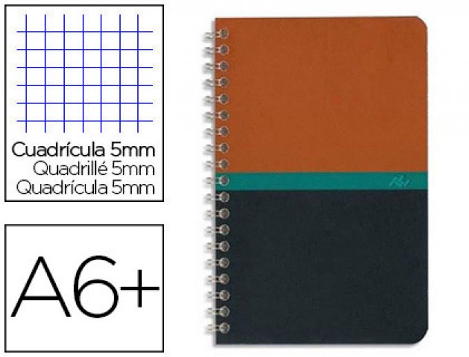 Carnet CONQUERANT sept reliure intégrale  couverture carte vernie 250g 11x17cm 100 P. 5x5
