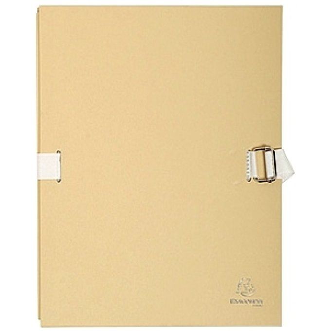 Chemise EXACOMPTA carton papier toilé 240x320mm dos extensible 120mm sangle coton boucle crantée col