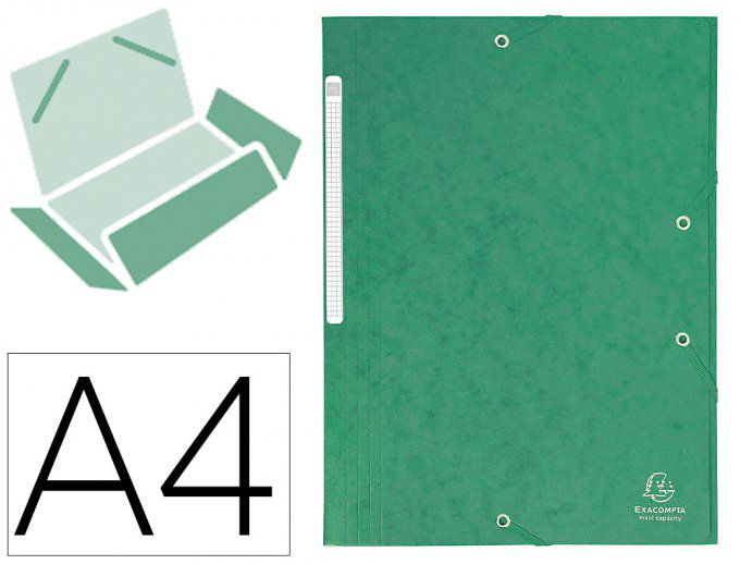 Chemise 3 rabats EXACOMPTA maxi capacity carte lustrée 5/10e format A4 