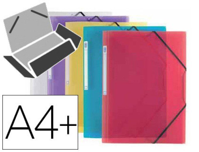 Chemise OXFORD hawaï polypro dos rigide 240x320mm  A4 dos 25mm rabats clipsés élastique 6 colori