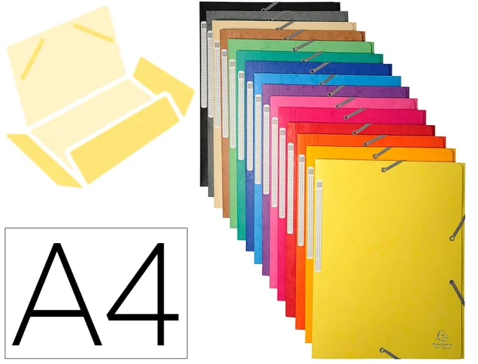 Chemise 3 rabats EXACOMPTA maxi capacity carte lustrée 5/10e a4 24x32cm . lot de 50