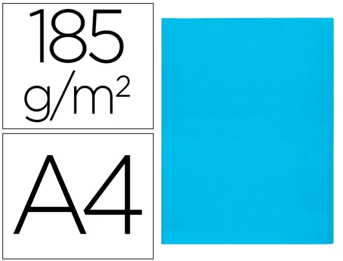 Paquet de 50 chemises liderpapel papier cartonne 180g pour documents A4  coloris coloris bleu ciel.