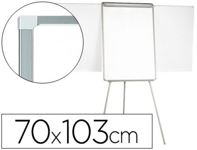Chevalet Q-CONNECT extensions latérales surface mélaminée effaçable 70x100cm cadre aluminium
