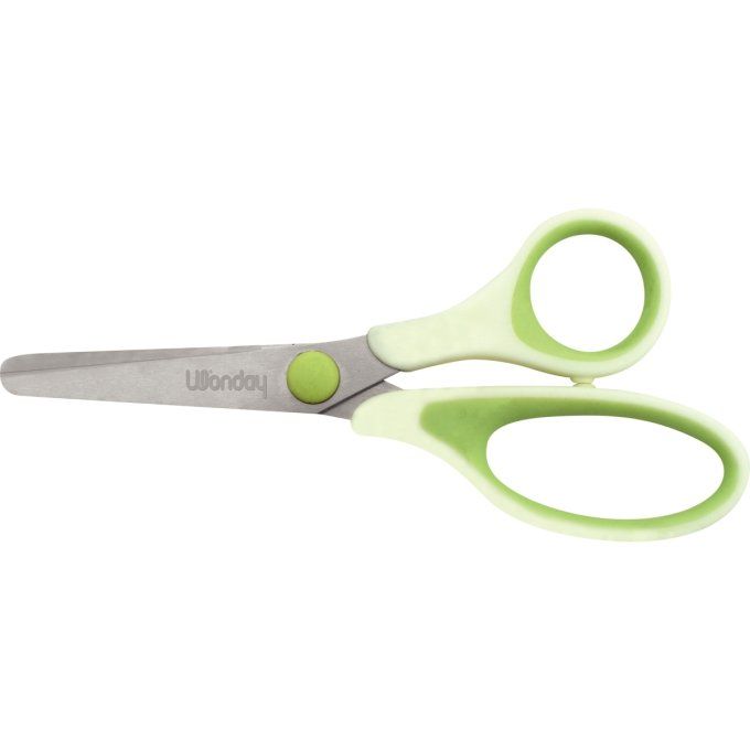 Ciseaux UNI'VERT bouts ronds 13cm. Les lames sont en acier inox alimentaires (13% de chrome).