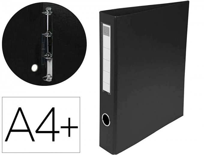 EXACOMPTA Classeur exacompta 4 anneaux en d 40mm pvc a4+ 32x29cm dos 6cm étiquette porte-étiquette c