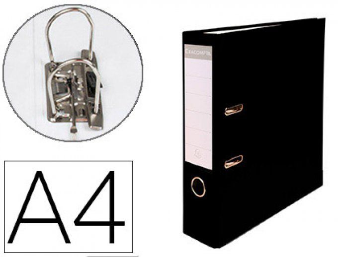 Classeur levier EXACOMPTA  A4 polypropylène 22/10e dos 80mm coloris NOIR