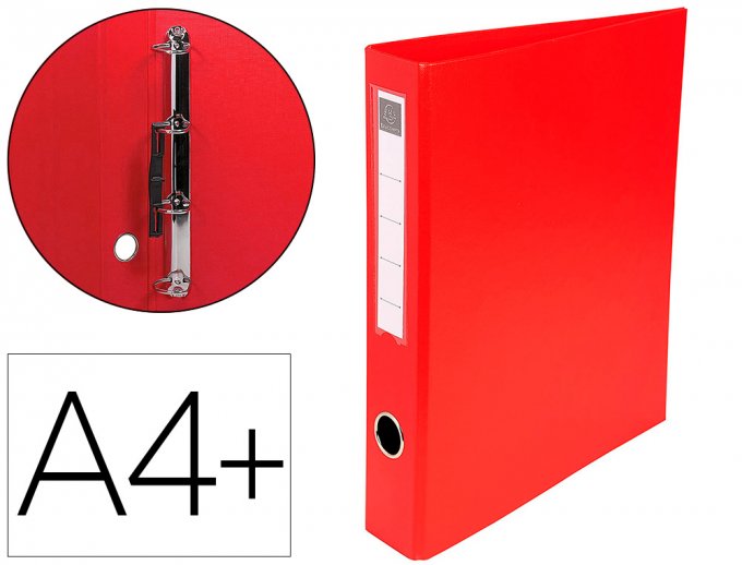 EXACOMPTA Classeur exacompta 4 anneaux en d 40mm pvc a4+ 32x29cm dos 6cm étiquette porte-étiquette c