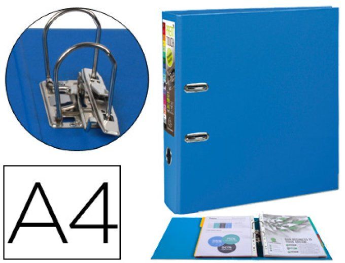 Classeur à levier PREM'TOUCH format A4+, dos 8 cm, bleu moyen