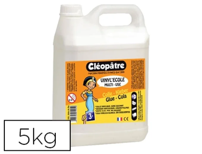Colle vinylique cléopâtre vinyl'école bidon 5 kg.