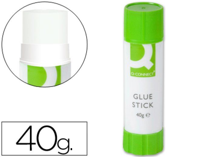 Colle blanche q-connect usage scolaire bureau tout type de papier bâton 40g.