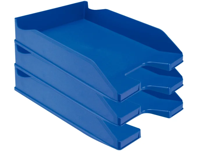 Corbeille à courrier Q-CONNECTpolypropylène documents A4 240x320mm empilable 350x255x65mm Bleu.