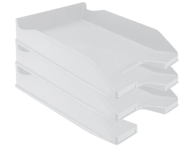 Corbeille à courrier Q-CONNECT polypropylène documents A4 240x320mm empilable 350x255x65mm gris.