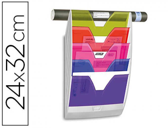 Corbeille murale CEP ensemble monobloc 5 cloisons