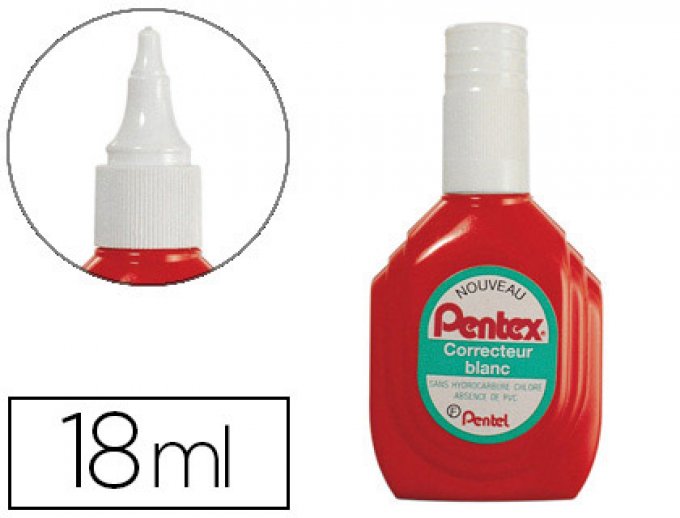 PENTEL Correcteur pentel pentex zlc1w poche corps flexible stylo 18ml séchage rapide.