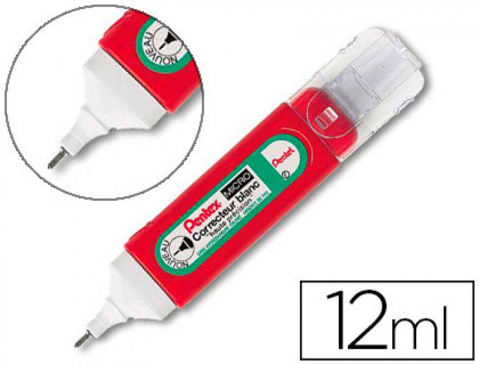 Stylo correcteur pentel PENTEX micro largeur bille 1.4mm sans pvc 12ml.