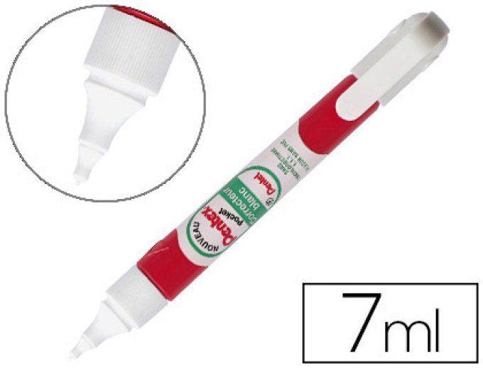 Stylo correcteur PENTEL pentex pocket largeur tracé bille 2.4mm sans pvc 7ml.