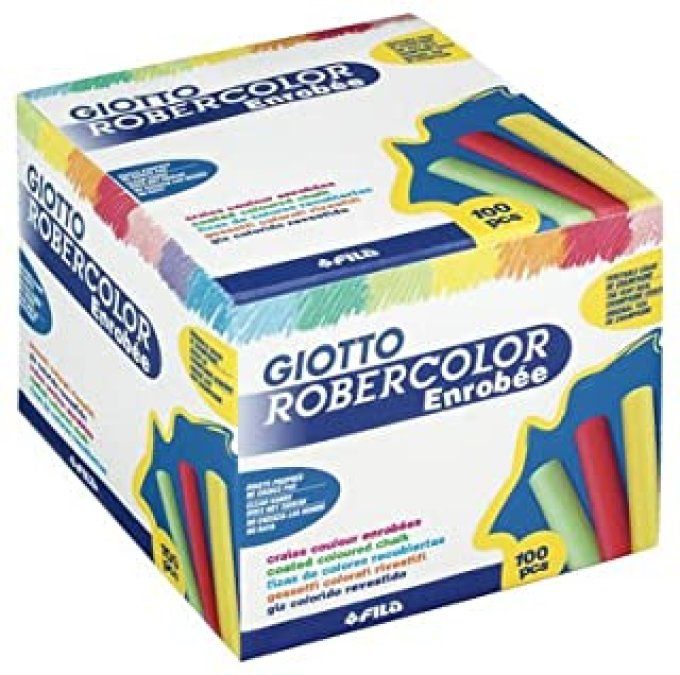 GIOTTO Boîte de 100 craies enrobées couleurs assorties.