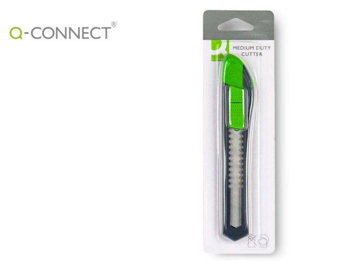 Cutter q-connect plastique corps abs lame 18mm frein sécurité.