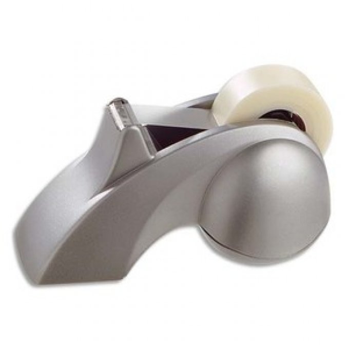 ALBA Dévidoir de table lourd coloris Gris métal pour rouleau adhésifeuilles de 33m