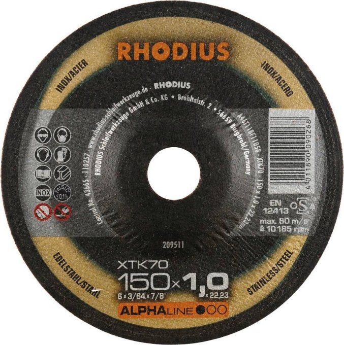 Disque à tronçonner XTK70 230x1,9x22mm  RHODIUS